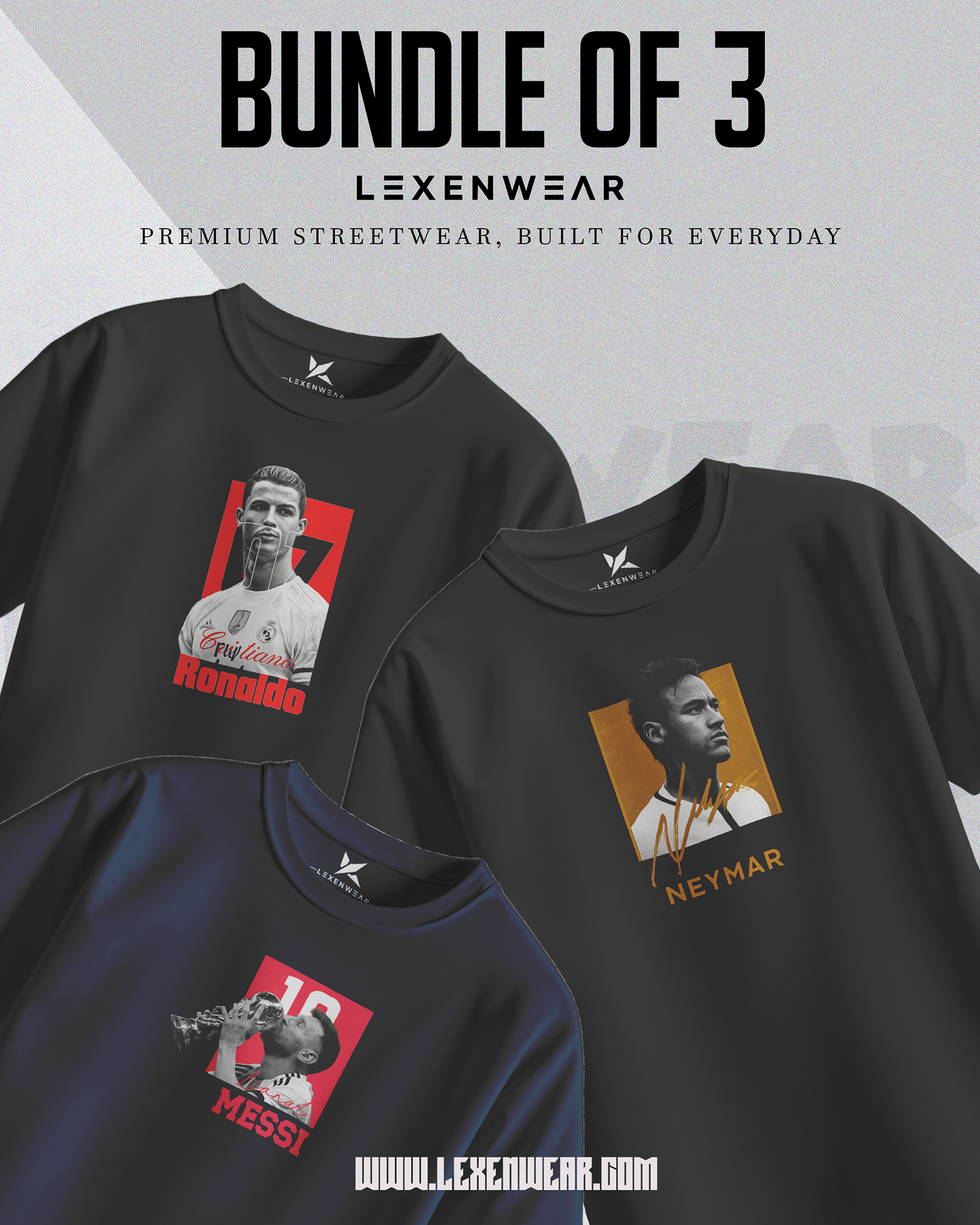 Football Fans Goated Bundle of 3 | Graphic T-Shirts