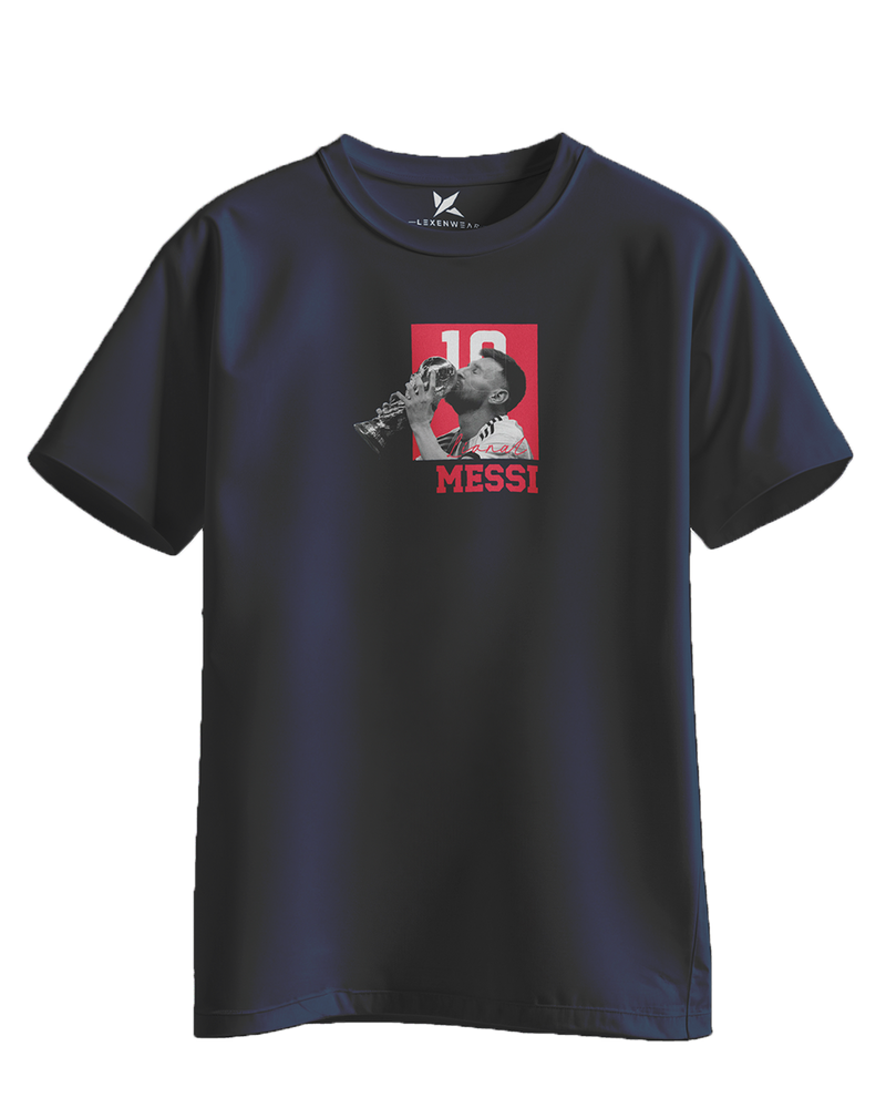 Messi Kissing World Cup Graphic-Tee | Unisex Regular Fit T-Shirt